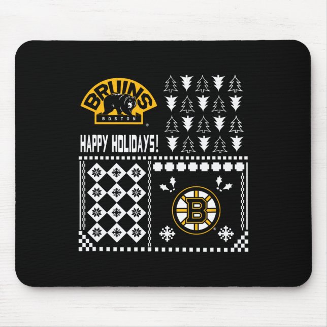 Alfombrilla De Ratón Dulce feriado de Navidades feos en Boston Bruins (Frente)