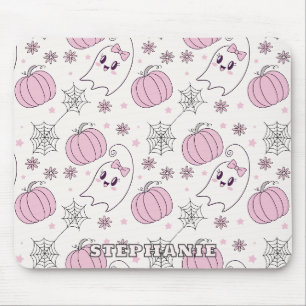 Alfombrilla De Ratón Dulce Patrón de Calabaza Rosa de Halloween