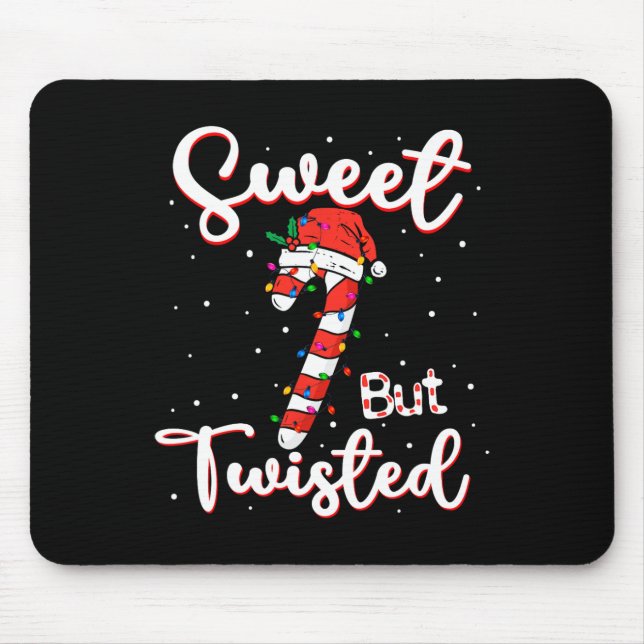 Alfombrilla De Ratón Dulces pero retorcidas Navidades graciosos Candy C (Frente)
