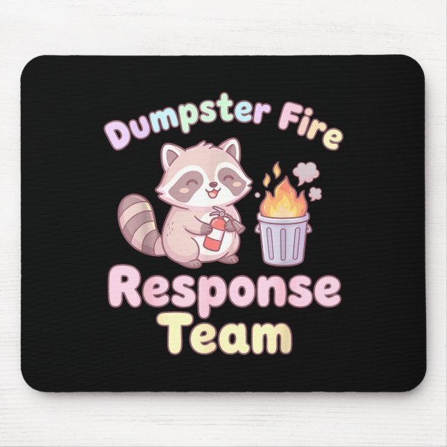 Alfombrilla De Ratón Dumpster Fire Resnse Team Raccoon Kawaii  (Frente)