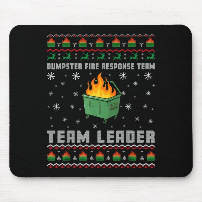 Alfombrilla De Ratón Dumpster Fire Resnse Team Ugly Christmas Sweaters  (Frente)