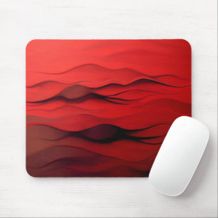 Alfombrilla De Ratón Dunas Rojas – Arte de Olas Abstractas Minimalistas
