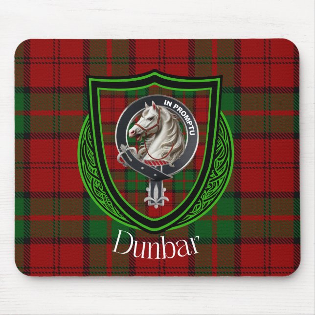 Alfombrilla De Ratón Dunbar Scottish Clan Tartán y Escudo (Frente)