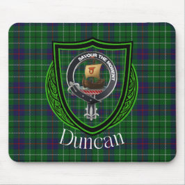 Alfombrilla De Ratón Duncan Scottish Clan Tartán y Escudo