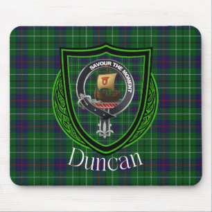 Alfombrilla De Ratón Duncan Scottish Clan Tartán y Escudo