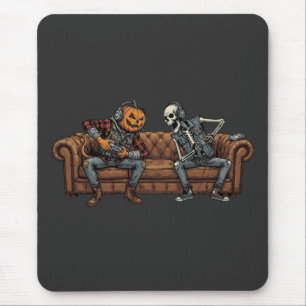 Alfombrilla De Ratón Dúo de juego cooperativo en sofá de Halloween