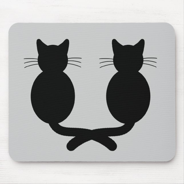 Alfombrilla De Ratón Dúo del gato negro - Mousepad (Frente)