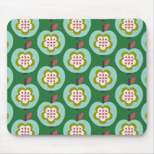 Alfombrilla De Ratón Dutch Retro Apples Green
