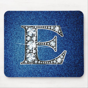 Alfombrilla De Ratón E Faux-"Diamond Bling" en Denim Mousepad