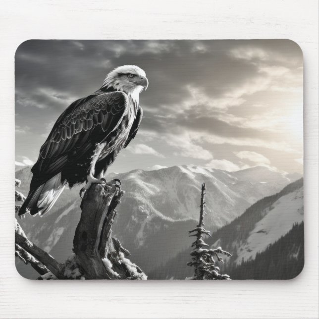 Alfombrilla De Ratón Eagle Animal Bird Wild Nature Tinta Sketch Style (Frente)