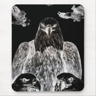 Alfombrilla De Ratón Eagle calvo que dibuja, inversión del dibujo de