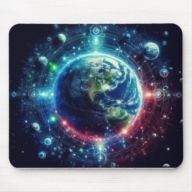 Alfombrilla De Ratón Earth and Planets Outer Space Mousepad (Frente)