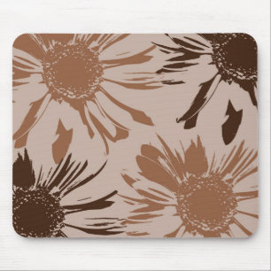 Alfombrilla De Ratón Earthy Brown Gerbera Flowers