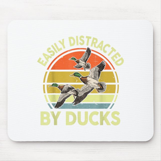 Alfombrilla De Ratón Easily Distracted Duck Hunting Gift Dad Hunter Son (Frente)