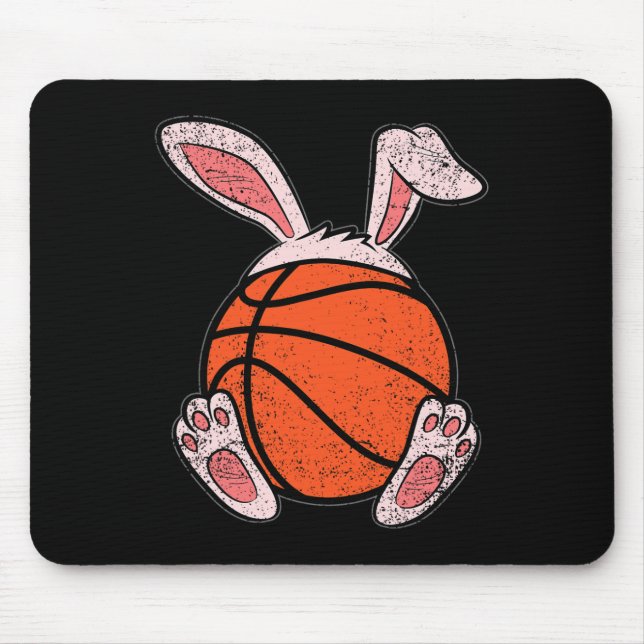 Alfombrilla De Ratón Easter Basketball Lover Bunny Ears Ball Cubi Rabbi (Frente)