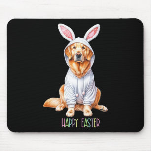 Alfombrilla De Ratón Easter Dog Bunny Spring Golden Retrieval Easter Eg