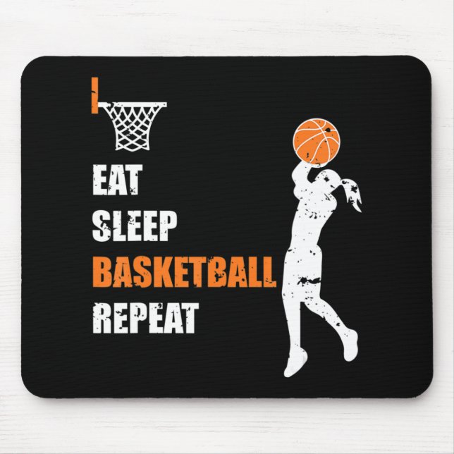 Alfombrilla De Ratón Eat Sleep Basketball Repeat Chicas Basketball Play (Frente)