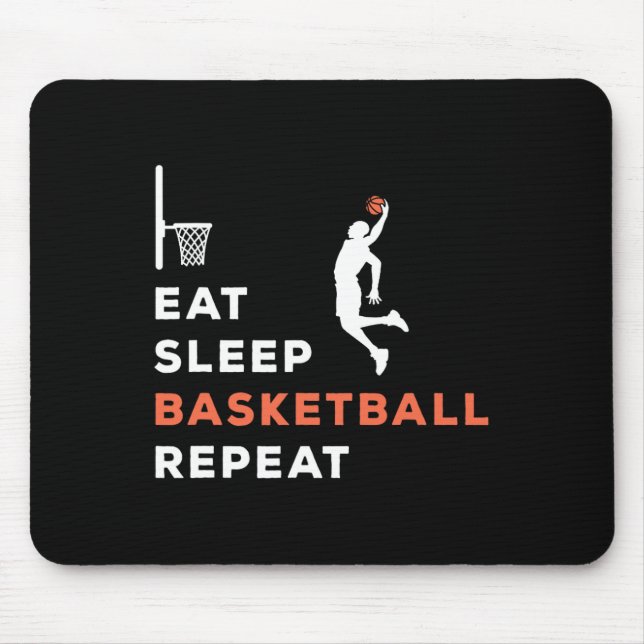 Alfombrilla De Ratón Eat Sleep Basketball Repeat Player Coach Hooper (Frente)