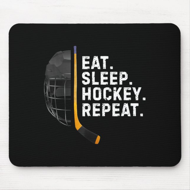 Alfombrilla De Ratón Eat Sleep Hockey Repea Funny Cool Hockey Player  (Frente)