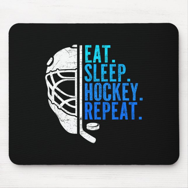 Alfombrilla De Ratón Eat Sleep Hockey Repeat Funny Boys Hockey Player  (Frente)