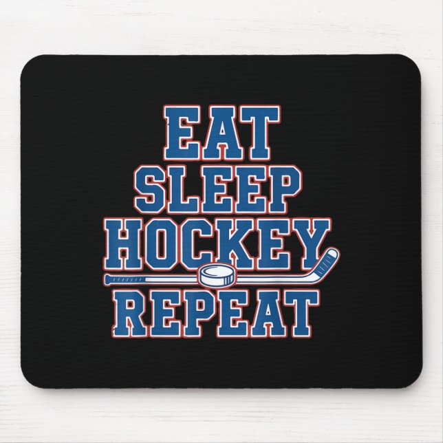 Alfombrilla De Ratón Eat Sleep Hockey Repeat Ice Hockey For Teens Kids  (Frente)