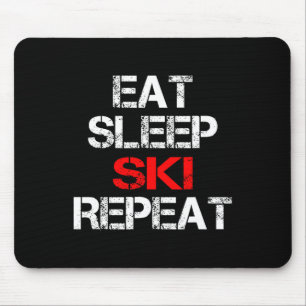 Alfombrilla De Ratón Eat Sleep Ski Repeat Winter Mountains Skidge Lodge