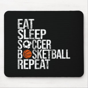 Alfombrilla De Ratón Eat Sleep Soccer Basketball Repetir bola divertida