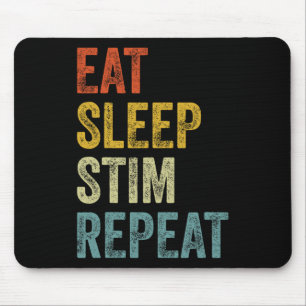 Alfombrilla De Ratón Eat Sleep Stim Repetir Gracioso Autismo Conciencia