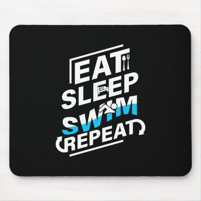 Alfombrilla De Ratón Eat Sleep Swim (Frente)