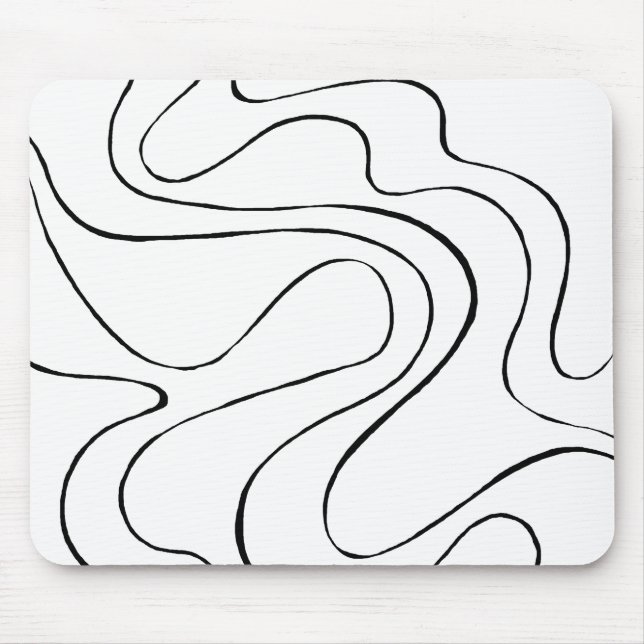 Alfombrilla De Ratón Ebb y Flow 2 - Blanco y negro (Frente)