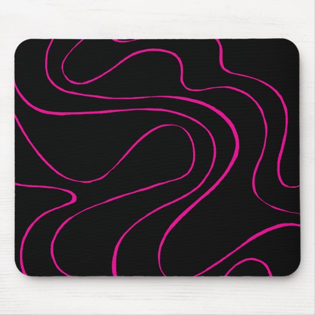 Alfombrilla De Ratón Ebb y Flow 2 - Magenta y negro (Frente)