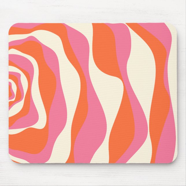 Alfombrilla De Ratón Ebb y Flow 4 - Rosa, Naranja y Crema (Frente)