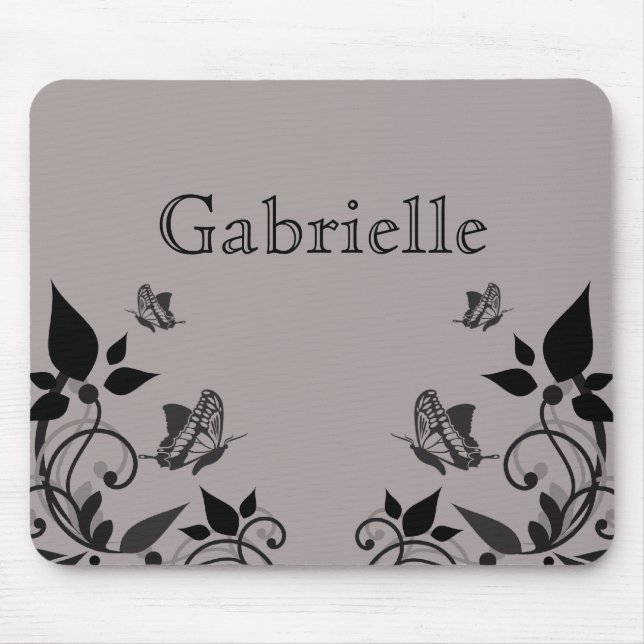 Alfombrilla De Ratón Ebony Butterfly Floral Mousepad (Frente)