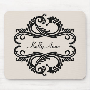 Alfombrilla De Ratón Ebony Moda Damask Mousepad