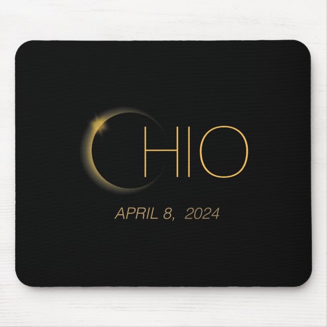 Alfombrilla De Ratón Eclipse 2024 Camisa Eclipse Solar Total Ohio (Frente)