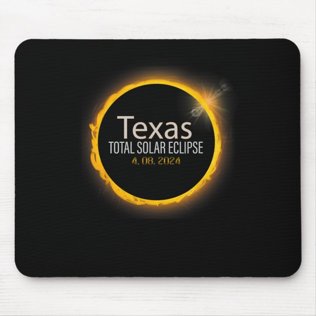 Alfombrilla De Ratón Eclipse 2024 Camisa Eclipse Solar Total Texas (Frente)