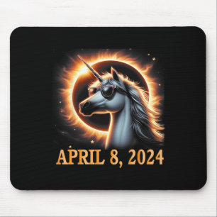 Alfombrilla De Ratón Eclipse 2024 Unicornio Con Gles De Eclipse Solar