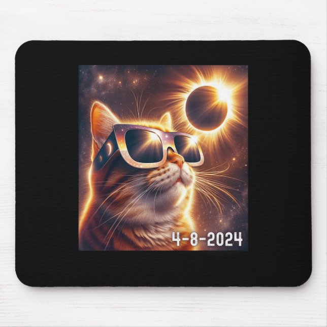 Alfombrilla De Ratón Eclipse De Camisa Solar 2024 Con Gles (Frente)
