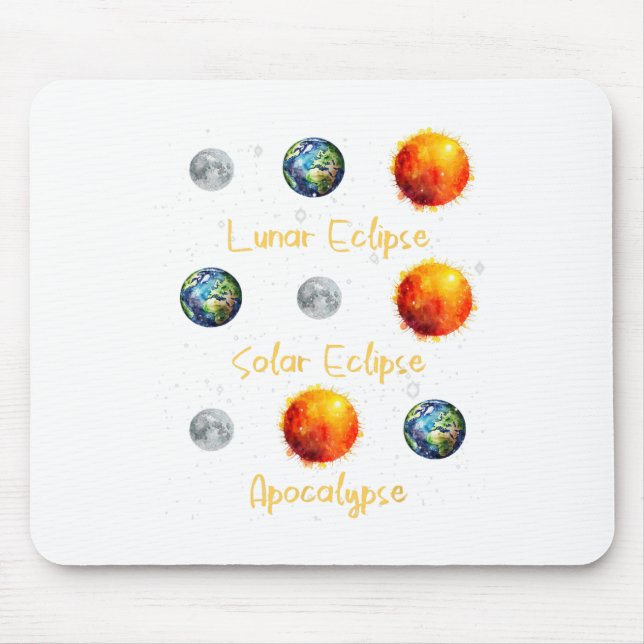Alfombrilla De Ratón Eclipse Lunar Eclipse Solar Y Apocalipsis Funny S (Frente)