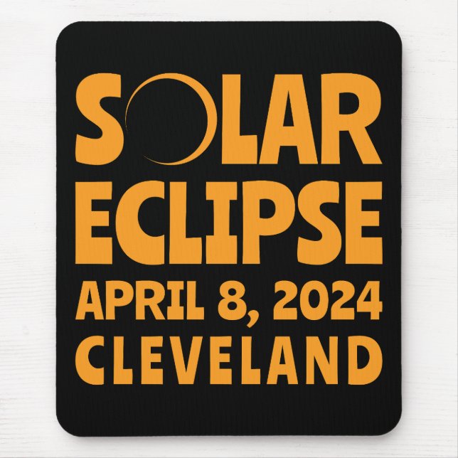 Alfombrilla De Ratón Eclipse solar 2024 Cleveland Ohio (Frente)