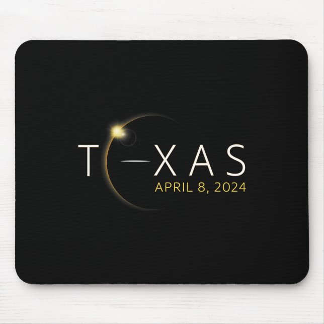 Alfombrilla De Ratón Eclipse solar 2024 Eclipse solar total de Texas (Frente)