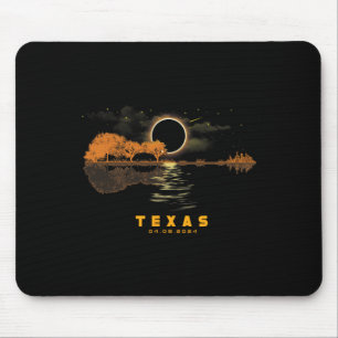 Alfombrilla De Ratón Eclipse solar 2024 Guitarra 04.08.24 Totalidad Tex