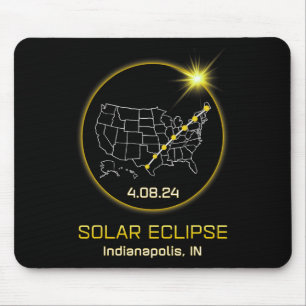 Alfombrilla De Ratón Eclipse Solar 2024 Indianápolis En Indiana Totalit