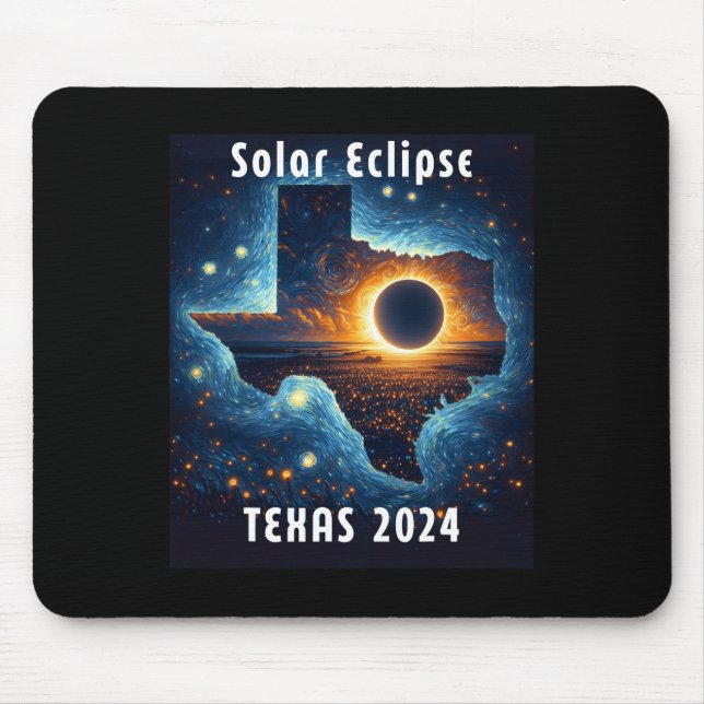 Alfombrilla De Ratón Eclipse solar 2024 Noche estrellada (Frente)