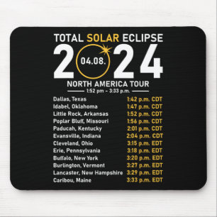 Alfombrilla De Ratón Eclipse solar 2024 North America Tour State Totali