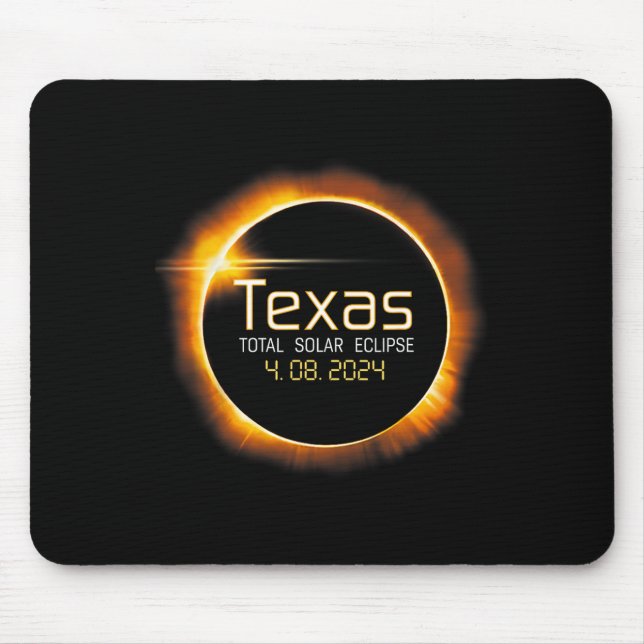Alfombrilla De Ratón Eclipse solar 2024 Texas Totalidad De Ee.Uu. (Frente)