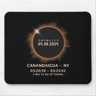 Alfombrilla De Ratón Eclipse solar 2024 Totalidad 04.08.24 Nueva York