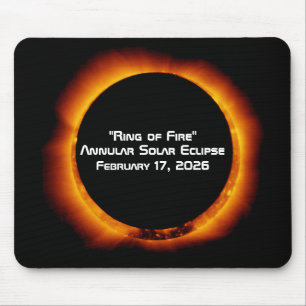 Alfombrilla De Ratón Eclipse solar anular del anillo de fuego de 2026