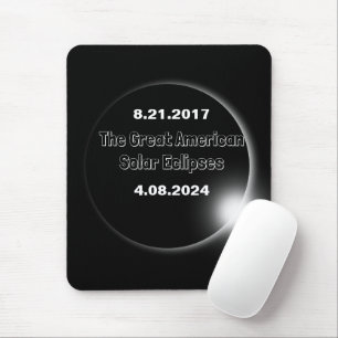 Alfombrilla De Ratón Eclipse solar con doble fecha 2024 & 2017