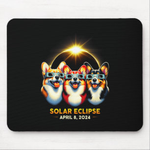 Alfombrilla De Ratón Eclipse solar Corgi con lentes Abril 8 2024 T